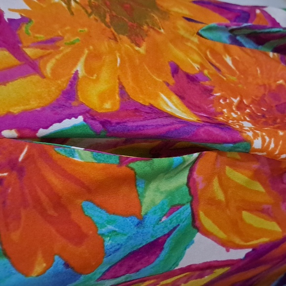 Ralph Lauren V Neck Drop Waist Floral Dress/Size 12P - Picture 7 of 9